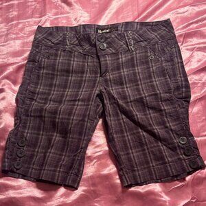 Rewind Women's Checkered Shorts - Dark Purple